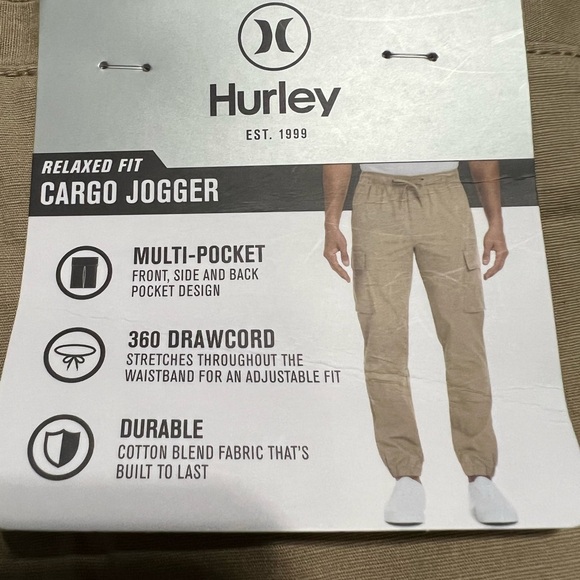 Hurley Tan Cargo Joggers Multi Pockets Relaxed Fit Durable Size X-Large - Picture 5 of 9